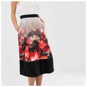 Closet London floral pleated skirt with pockets